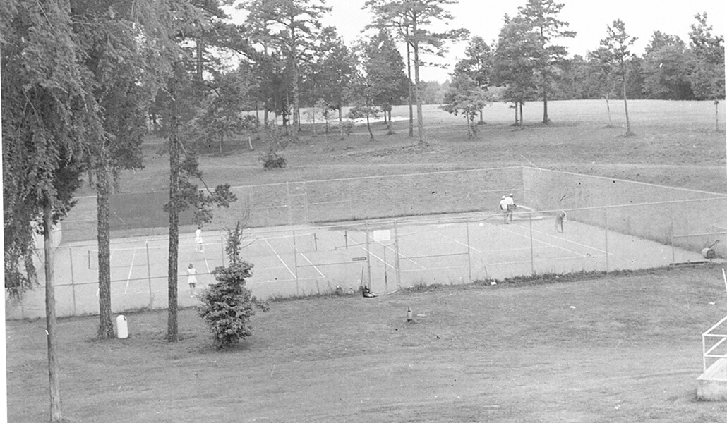 old photo of tennis courts